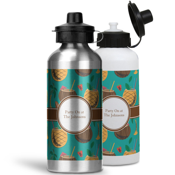 Coconut Drinks Aluminum Water Bottles - MAIN (white &silver)