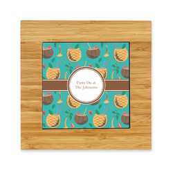 Coconut Drinks Bamboo Trivet with Ceramic Tile Insert (Personalized)