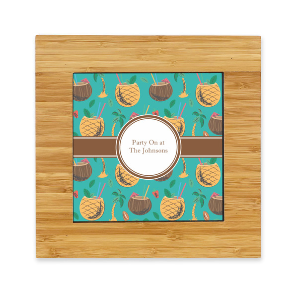 Custom Coconut Drinks Bamboo Trivet with Ceramic Tile Insert (Personalized)