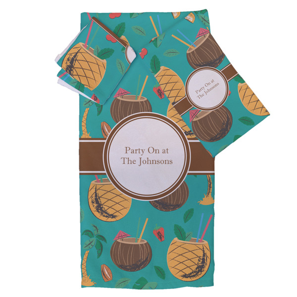Custom Coconut Drinks Bath Towel Set - 3 Pcs (Personalized)