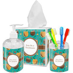 Coconut Drinks Acrylic Bathroom Accessories Set w/ Name or Text