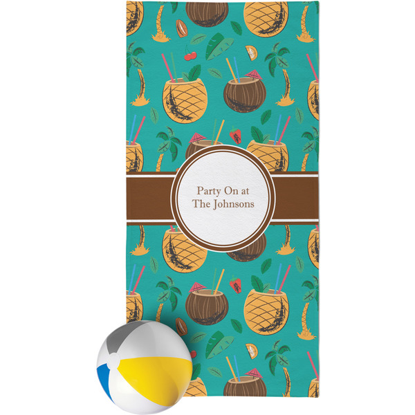Custom Coconut Drinks Beach Towel (Personalized)