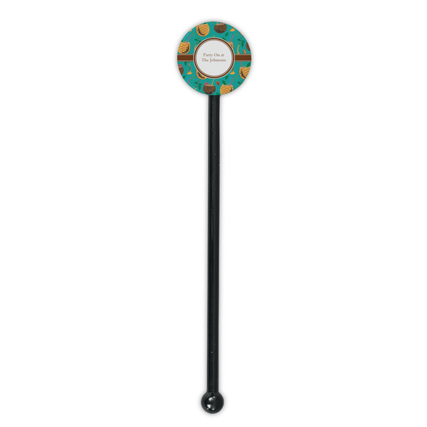 Coconut Drinks Black Plastic 5.5" Stir Stick - Round - Single Stick