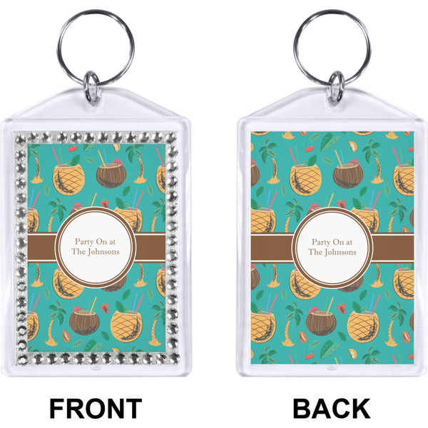 Coconut Drinks Bling Keychain (Front + Back)