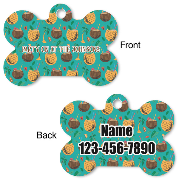 Coconut Drinks Bone Shaped Dog ID Tag - Large - Approval
