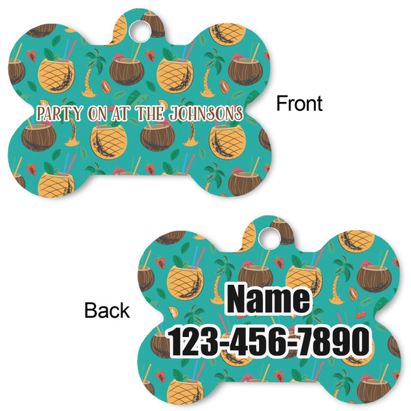 Coconut Drinks Bone Shaped Dog Tag - Front & Back