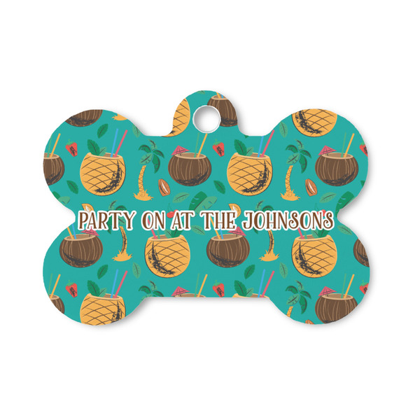 Custom Coconut Drinks Bone Shaped Dog ID Tag - Small (Personalized)