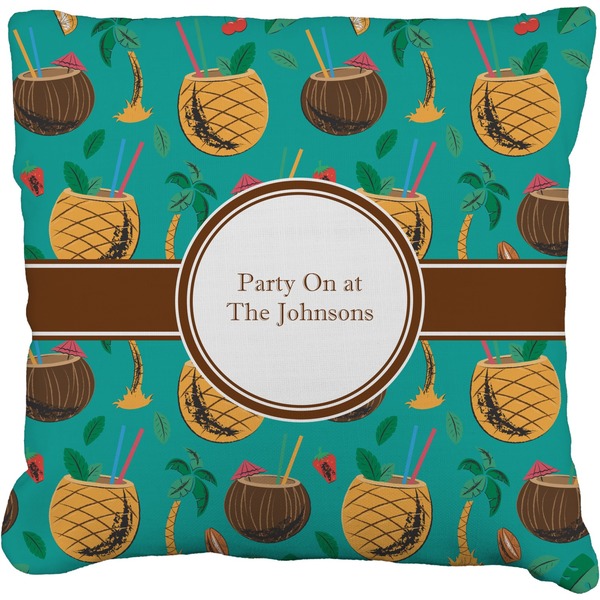 Custom Coconut Drinks Faux-Linen Throw Pillow 18" (Personalized)
