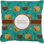 Coconut Drinks Faux-Linen Throw Pillow 26" (Personalized)