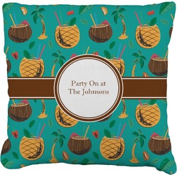 Coconut Drinks Faux-Linen Throw Pillow 26" (Personalized)