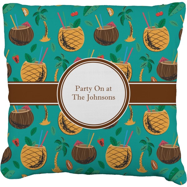 Custom Coconut Drinks Faux-Linen Throw Pillow 26" (Personalized)