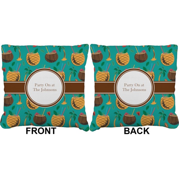 Coconut Drinks Burlap Pillow Approval