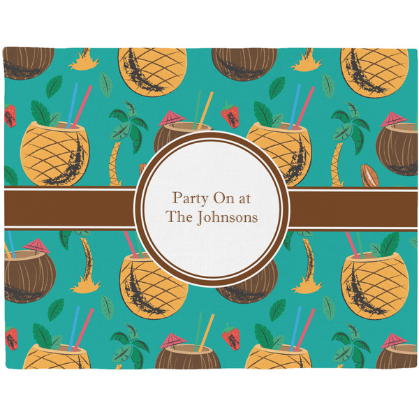 Custom Coconut Drinks Woven Fabric Placemat - Twill w/ Name or Text