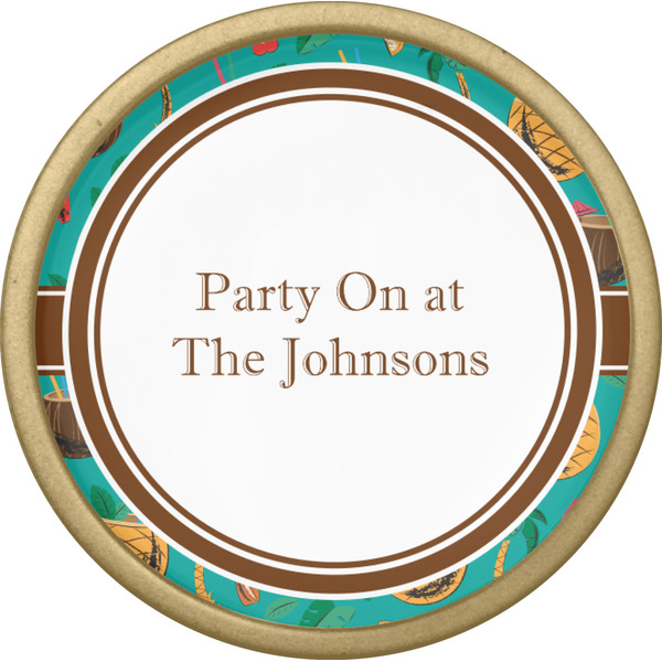 Coconut Drinks Cabinet Knob - Gold - Front