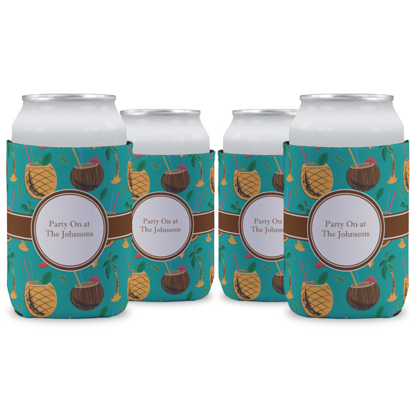 Custom Coconut Drinks Can Cooler (12 oz) - Set of 4 w/ Name or Text