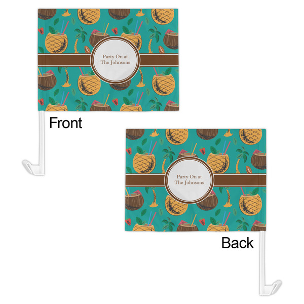 Coconut Drinks Car Flag - 11" x 8" - Front & Back View