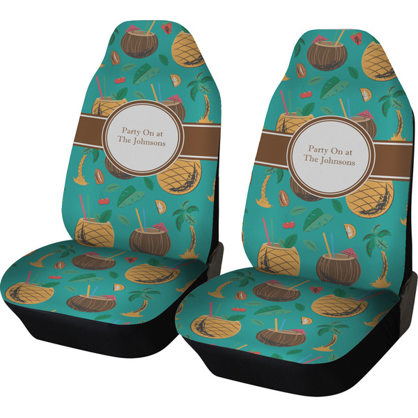 Custom Coconut Drinks Car Seat Covers (Set of Two) (Personalized)