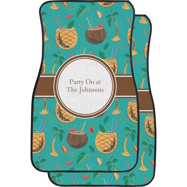 Custom Coconut Drinks Car Floor Mats (Front Seat) (Personalized)