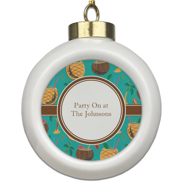 Custom Coconut Drinks Ceramic Ball Ornament (Personalized)
