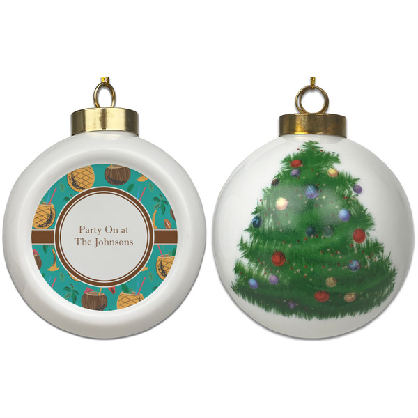 Coconut Drinks Ceramic Christmas Ornament - X-Mas Tree (APPROVAL)