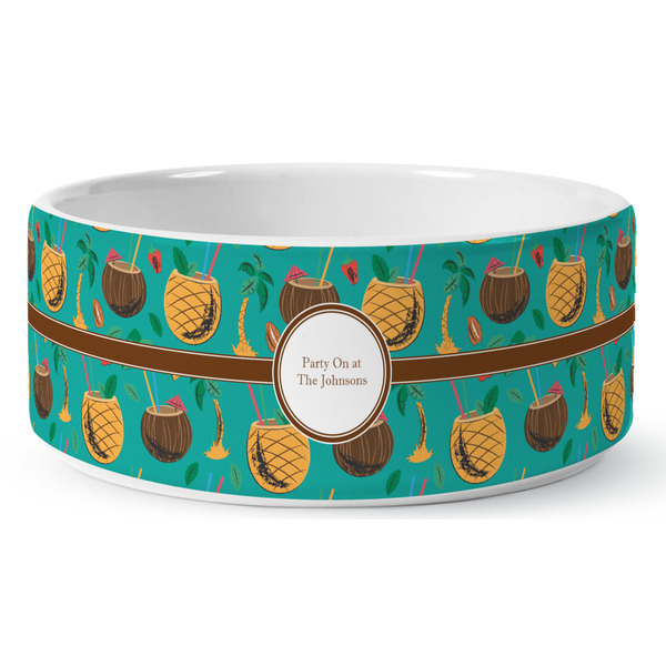 Coconut Drinks Ceramic Dog Bowl - Medium - Front