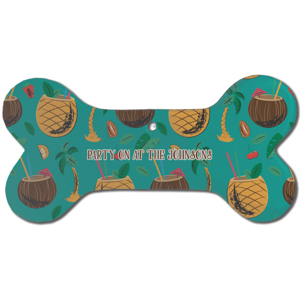 Coconut Drinks Ceramic Flat Ornament - Bone Front