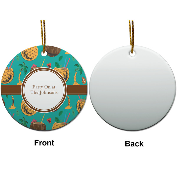 Coconut Drinks Ceramic Flat Ornament - Circle Front & Back (APPROVAL)