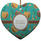 Coconut Drinks Ceramic Flat Ornament - Heart (Front)
