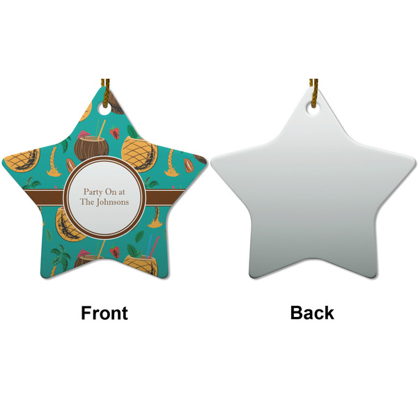 Coconut Drinks Ceramic Flat Ornament - Star Front & Back (APPROVAL)