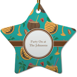 Coconut Drinks Star Ceramic Ornament w/ Name or Text