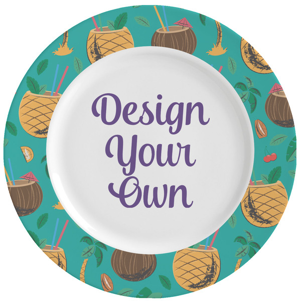 Custom Coconut Drinks Ceramic Dinner Plates (Set of 4) (Personalized)