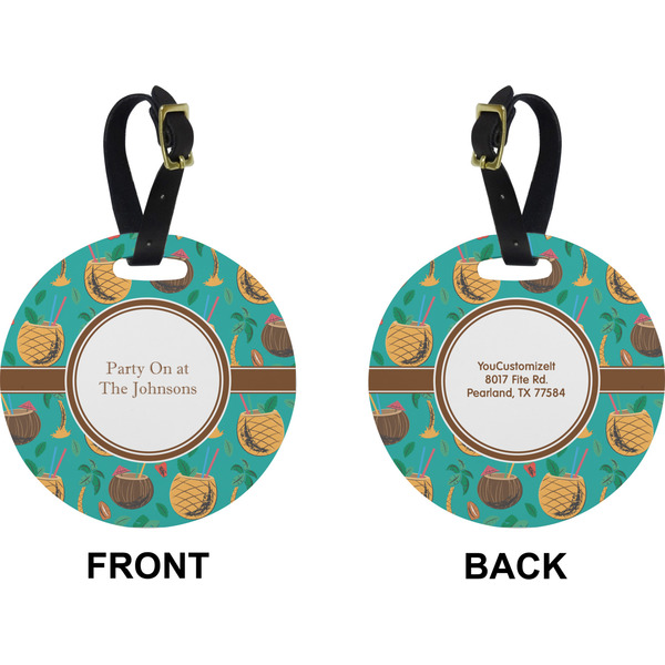 Coconut Drinks Circle Luggage Tag (Front + Back)