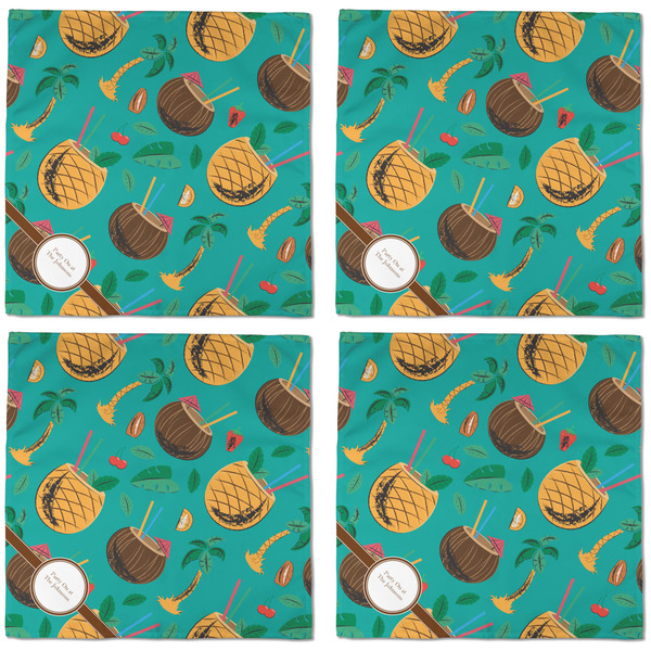 Coconut Drinks Cloth Napkins - Personalized Dinner (APPROVAL) Set of 4