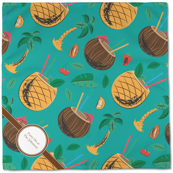 Coconut Drinks Cloth Napkins - Personalized Dinner (Full Open)