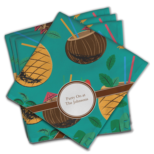 Coconut Drinks Cloth Napkins - Personalized Dinner (PARENT MAIN Set of 4)