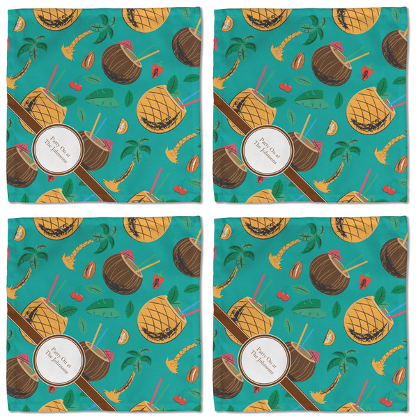 Coconut Drinks Cloth Napkins - Personalized Lunch (APPROVAL) Set of 4