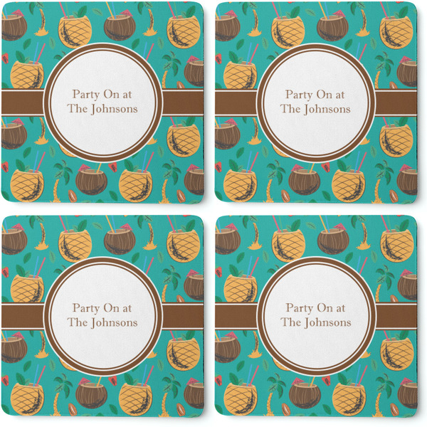 Coconut Drinks Coaster Rubber Back - Apvl