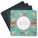 Coconut Drinks Square Rubber Backed Coasters - Set of 4 (Personalized)