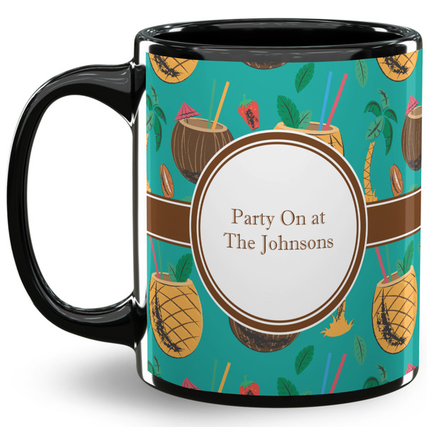 Custom Coconut Drinks 11 Oz Coffee Mug - Black (Personalized)
