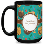 Coconut Drinks 15 Oz Coffee Mug - Black (Personalized)