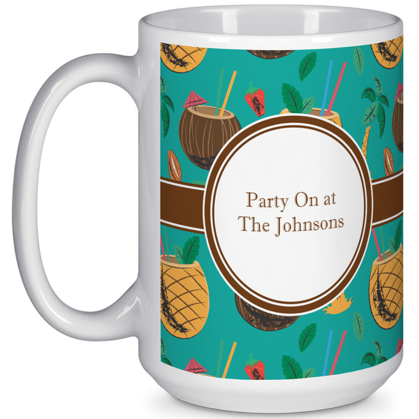 Custom Coconut Drinks 15 Oz Coffee Mug - White (Personalized)