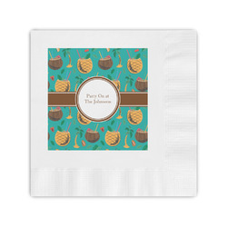 Coconut Drinks Coined Cocktail Napkins (Personalized)