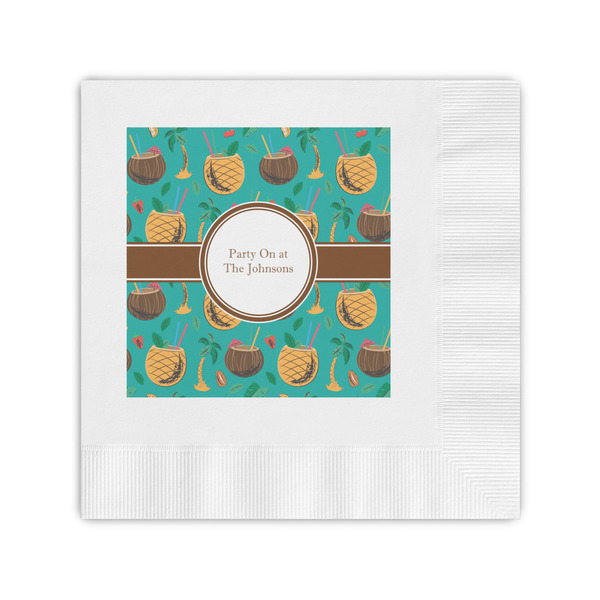 Custom Coconut Drinks Coined Cocktail Napkins (Personalized)