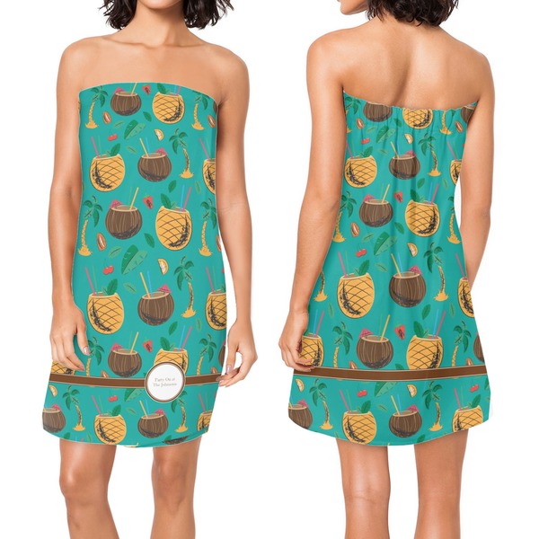 Coconut Drinks Custom Bath Wrap - Front & Back View