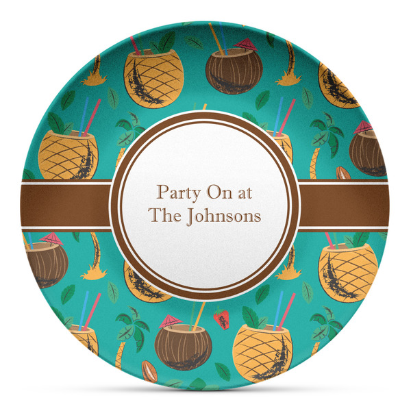 Custom Coconut Drinks Microwave Safe Plastic Plate - Composite Polymer (Personalized)