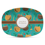 Coconut Drinks Plastic Platter - Microwave & Oven Safe Composite Polymer (Personalized)