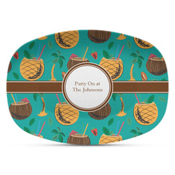 Coconut Drinks Plastic Platter - Microwave & Oven Safe Composite Polymer (Personalized)