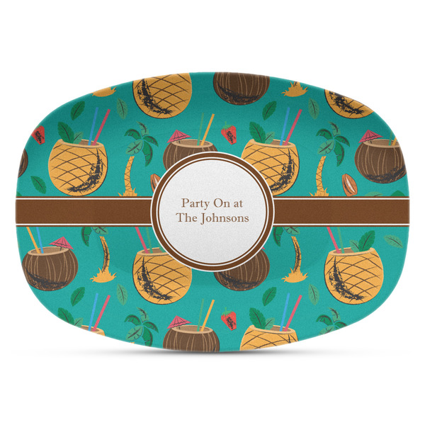 Custom Coconut Drinks Plastic Platter - Microwave & Oven Safe Composite Polymer (Personalized)