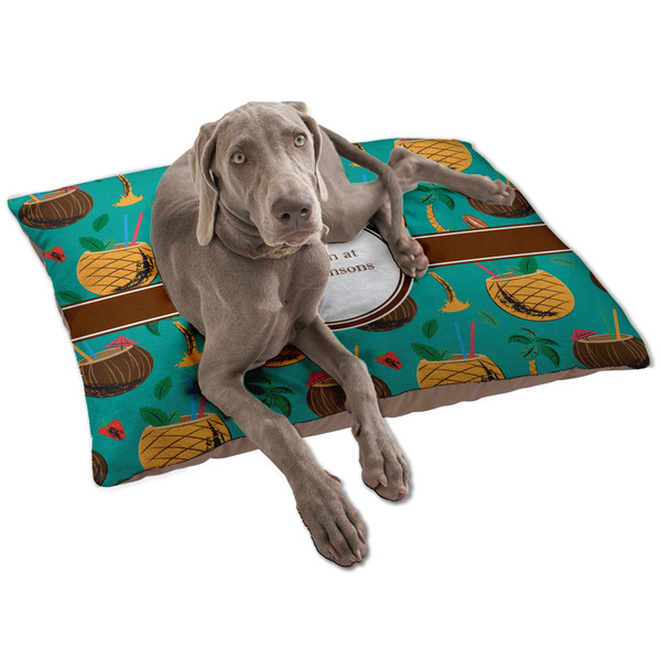 Custom Coconut Drinks Dog Bed - Large w/ Name or Text