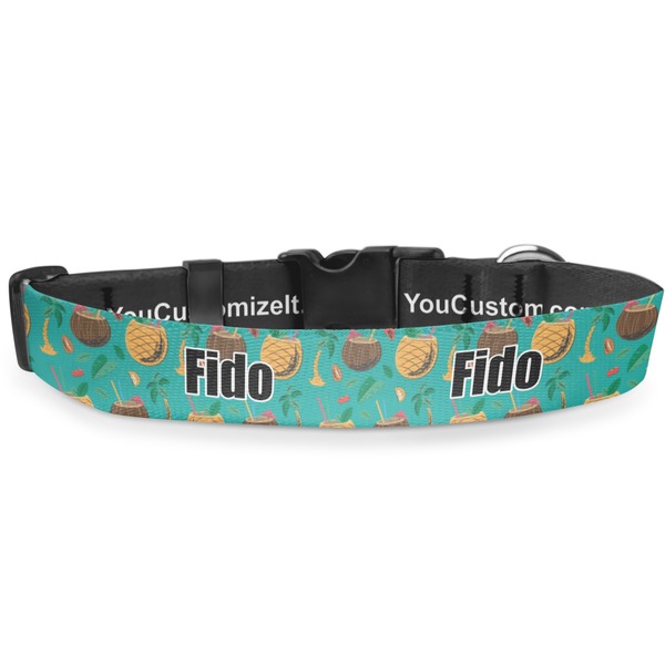Custom Coconut Drinks Deluxe Dog Collar - Extra Large (16" to 27") (Personalized)